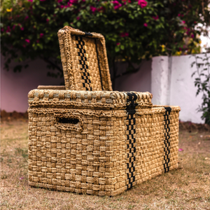 Twofold Jute & Cotton Trunk - Black