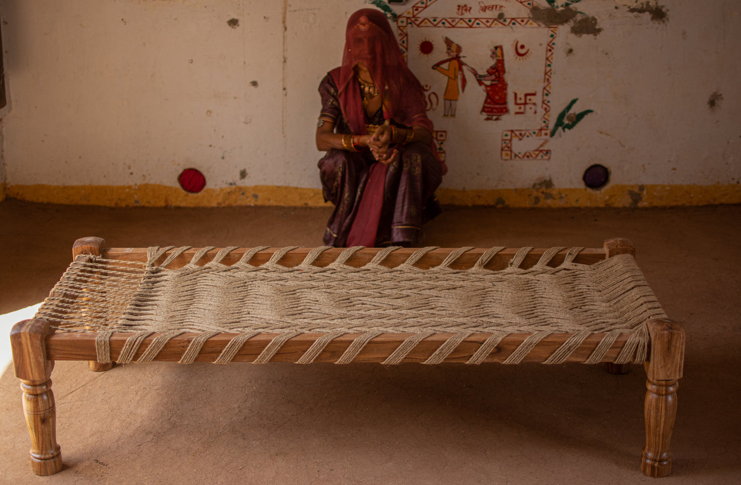 Afternoon Natural Jute Charpai Daybed