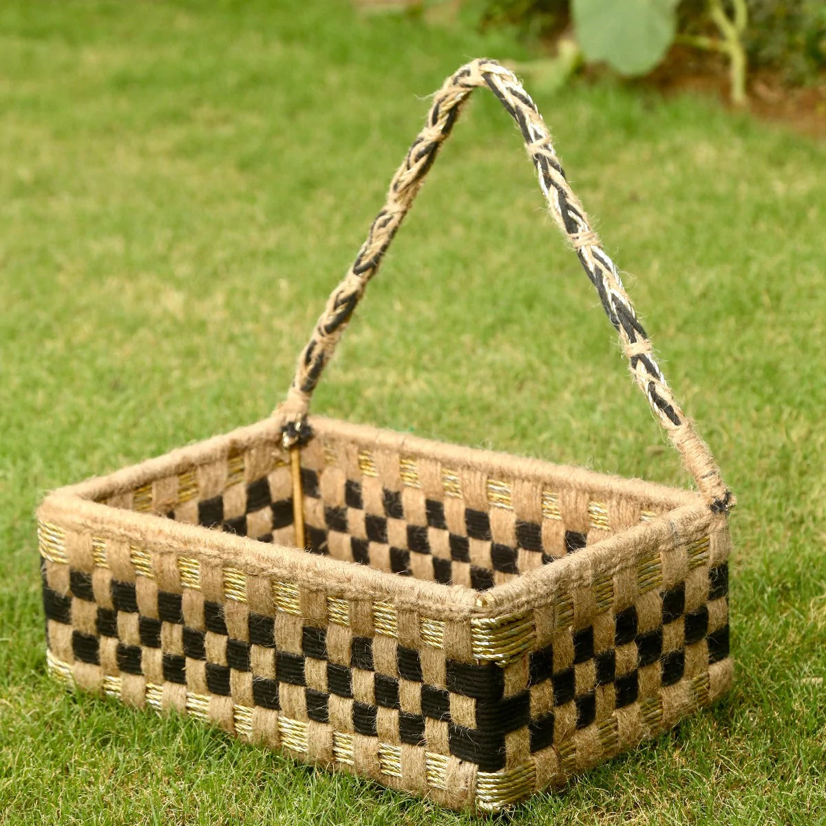 Duron Jute & Black Hanging Planter